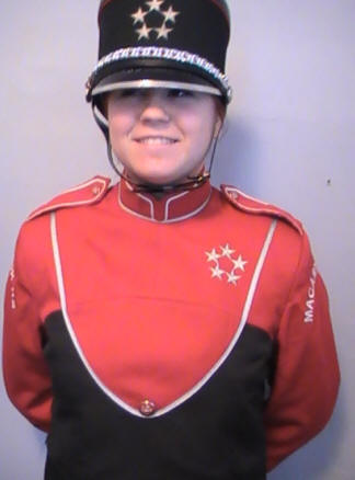 100+/- Versatile 3-Way Black and Red Marching Band Uniform with Matching