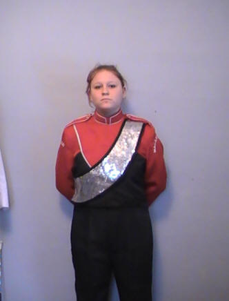 100+/- Versatile 3-Way Black and Red Marching Band Uniform with Matching
