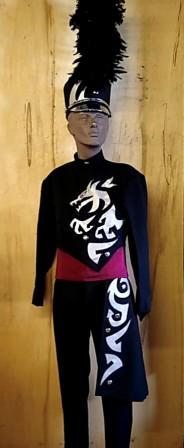 Large Set of 290 Black, Silver & Red Cesario Marching Band Uniforms This is a set of approximately 2