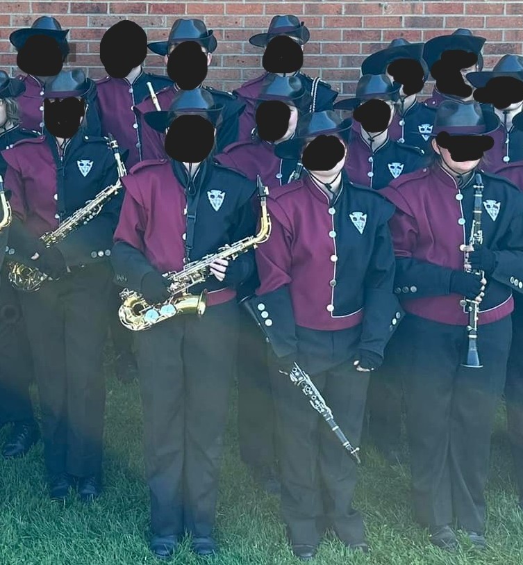 Set of 40 Burgundy and Black Marching Band Uniforms