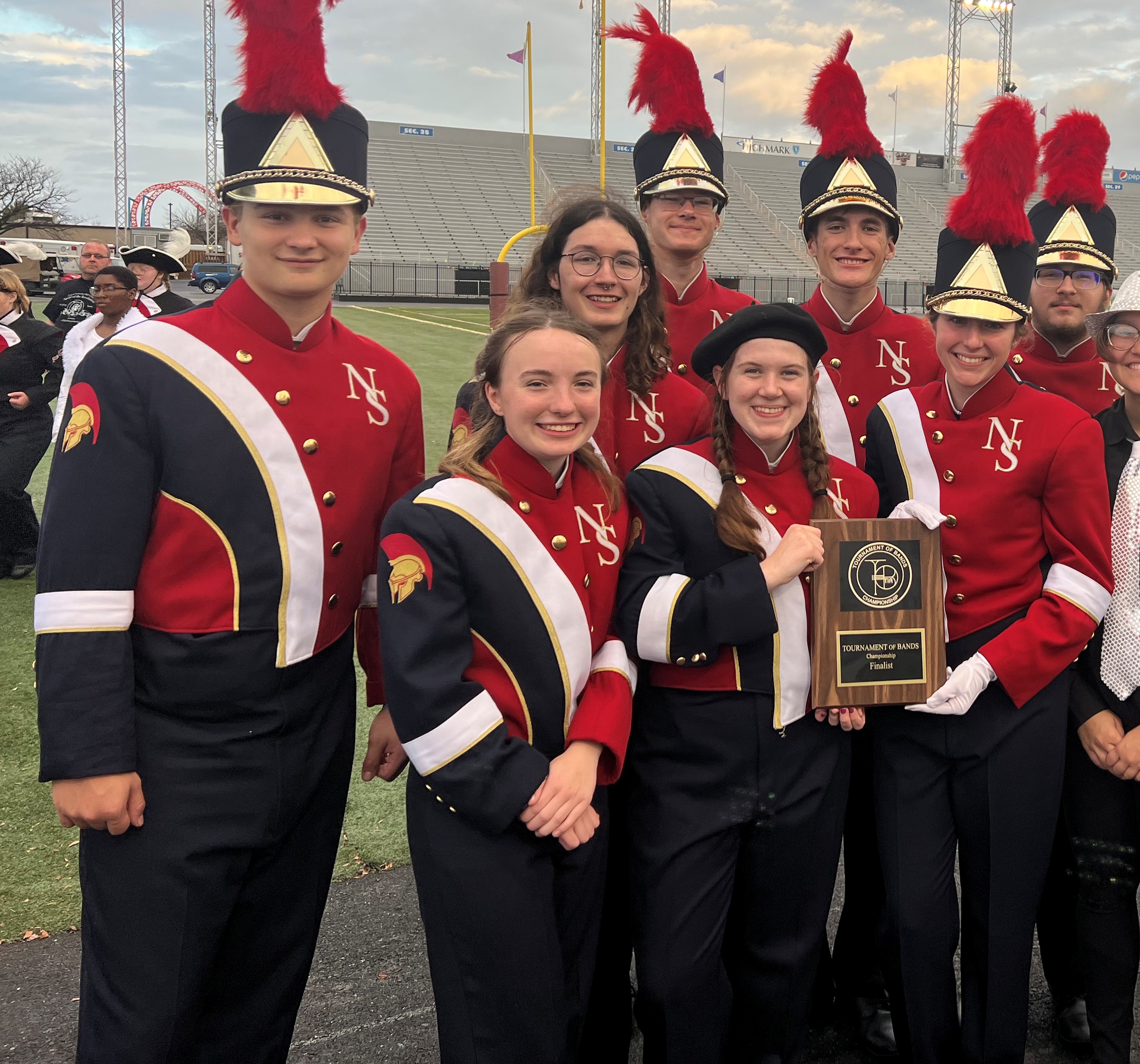 Red and Navy Blue Used Marching Band Uniforms