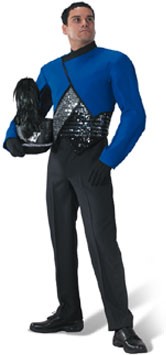Blue and Black Used Marching Band Uniforms Item description: (185+/-) Royal Blue w/Black and Silver 