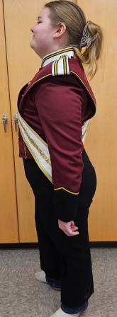 Set of 50 Maroon(with white, black, and gold) Used Marching Band Uniforms