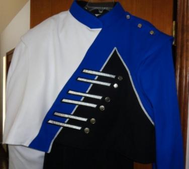 Set of 48 Blue, Black, White Used Fruhauf Marching Band Uniforms (lot can be split to smaller) Item 