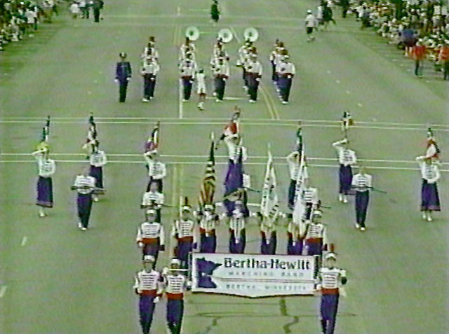 Set of 86 +/- Blue and White w/ Red Trim DeMoulin Marching Band Uniforms
