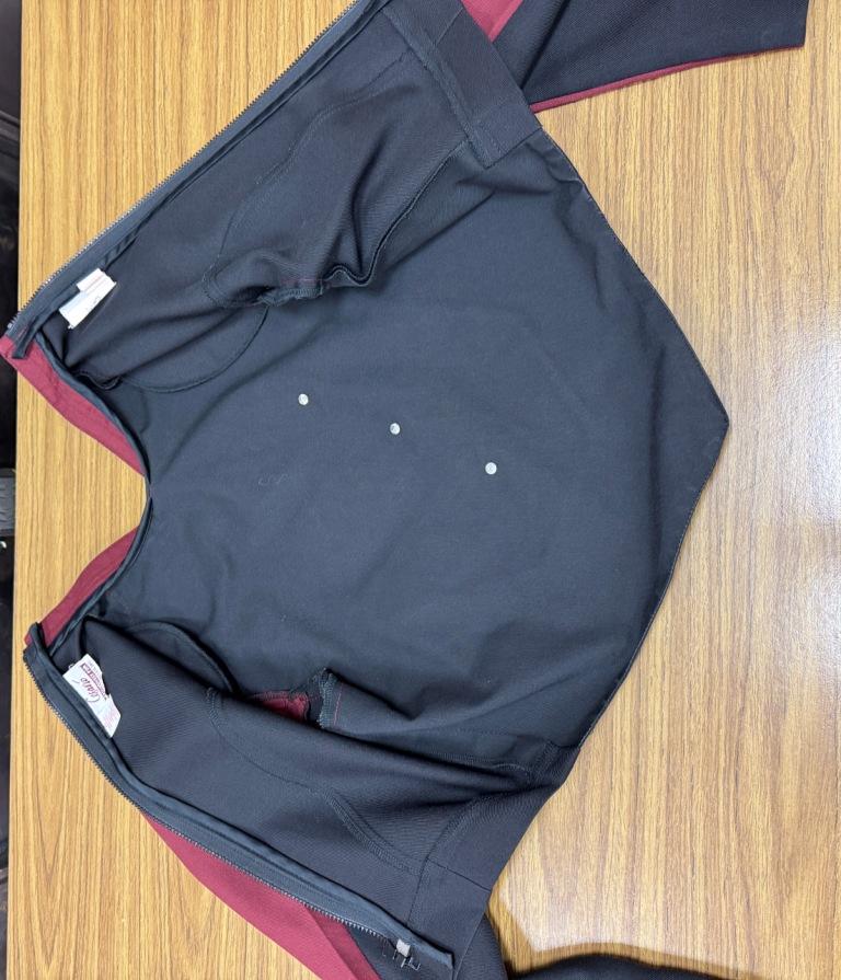 Set of 90+ Burgundy, Black, and Silver Marching Band Uniforms