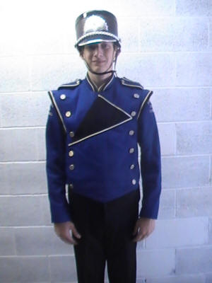 240 +/- Royal Blue, Black and White Marching Band Uniforms (3 Styles in 1