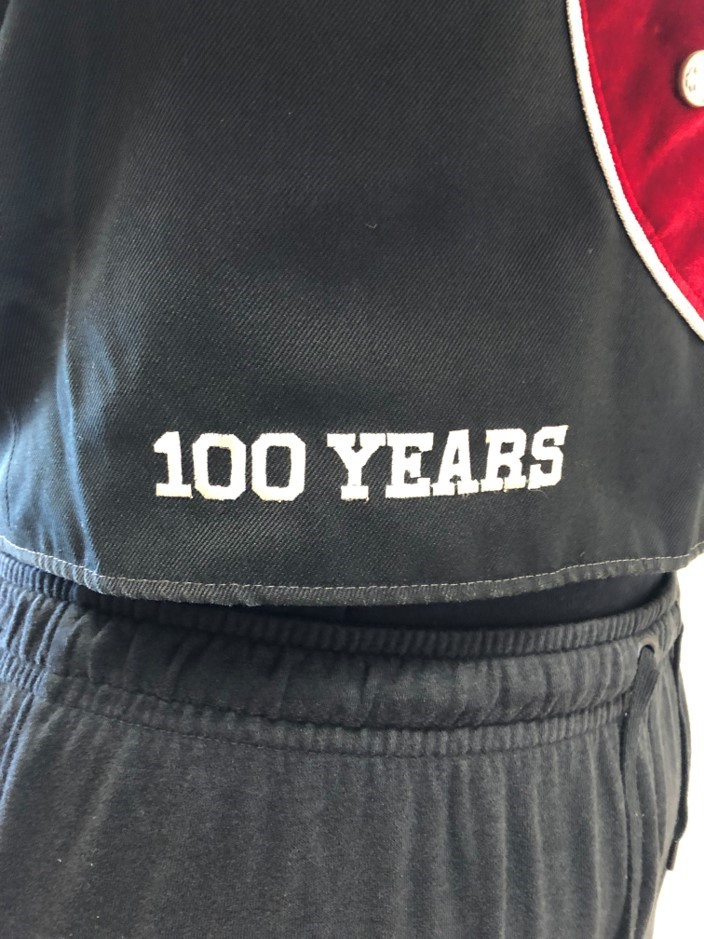 90+ Red, White, and Black Demoulin Marching Band Uniforms Including Hats & Plumes Item description: 
