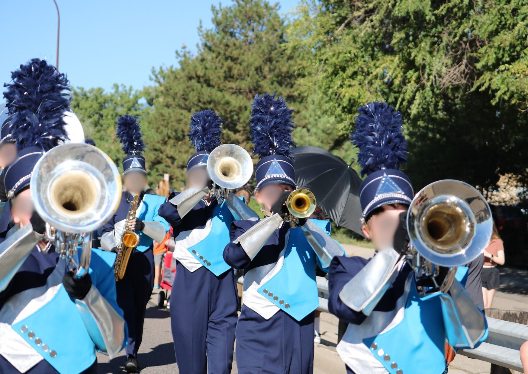 59+ Blue and Silver DeMoulin Marching Band Uniforms