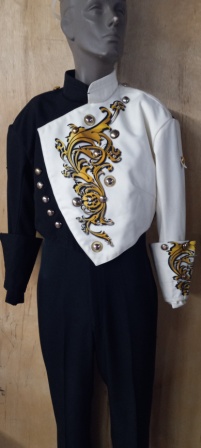 Set of Black/White/Gold Cesario by Fred Miller Marching Band Uniforms