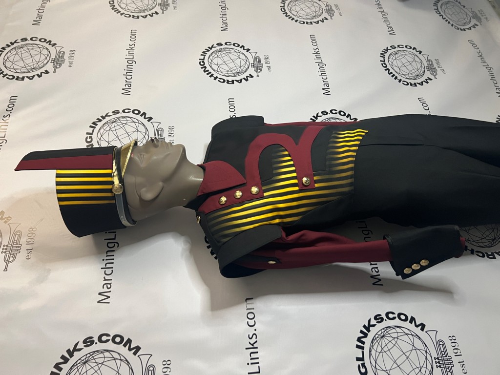 Set of 200 Burgundy, Gold & Black Marching Band Uniforms by Cesario