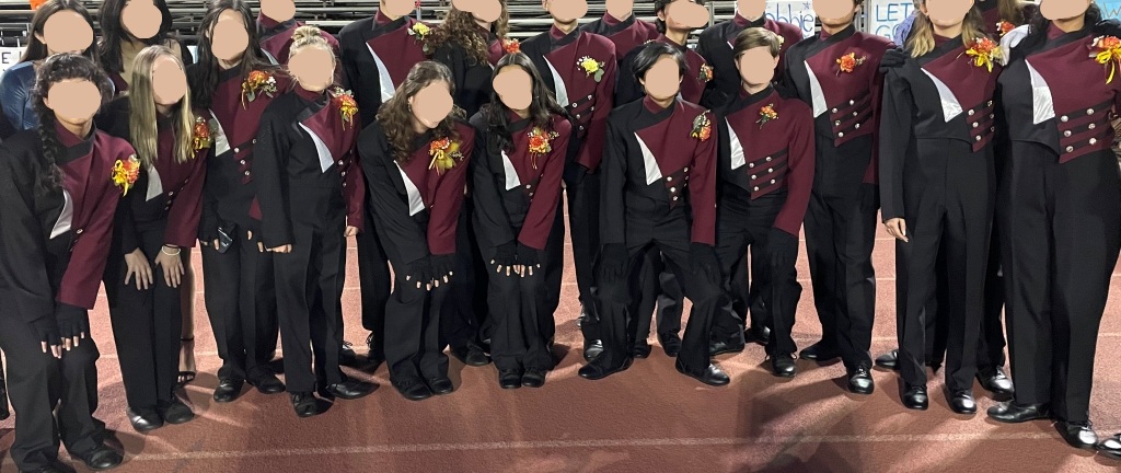 Set of 140+ Maroon and Black with Gold Accents Stanbury Marching Band Uniforms (also included are si