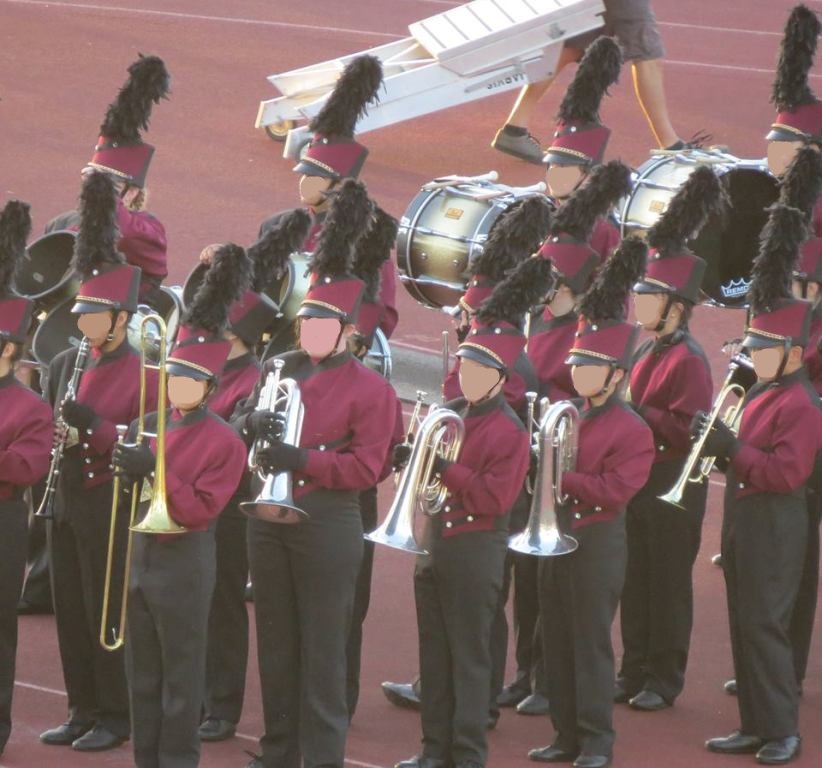 Set of 140+ Maroon and Black with Gold Accents Stanbury Marching Band Uniforms (also included are si