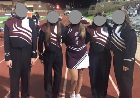 200 Sets of Black, Maroon, and White Fruhauf Marching Band Uniforms including shakos