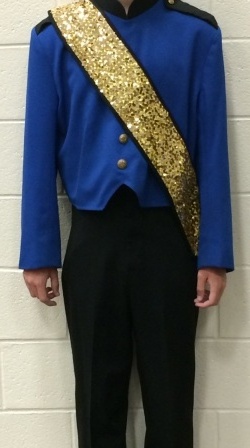 103 (+/-) Used Blue Marching Band Jackets with gold sash