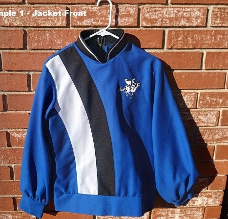 Set of 38 Blue, White and Black Used Marching Band Uniforms,