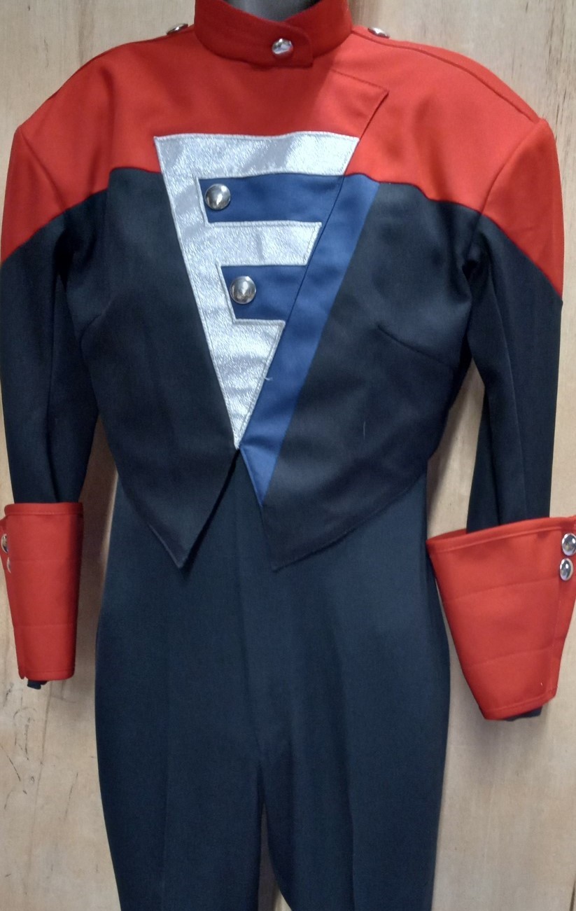 Set of 100 Black, Red and Blue Cesario Marching Band Uniforms Item description: This is a lot of 100