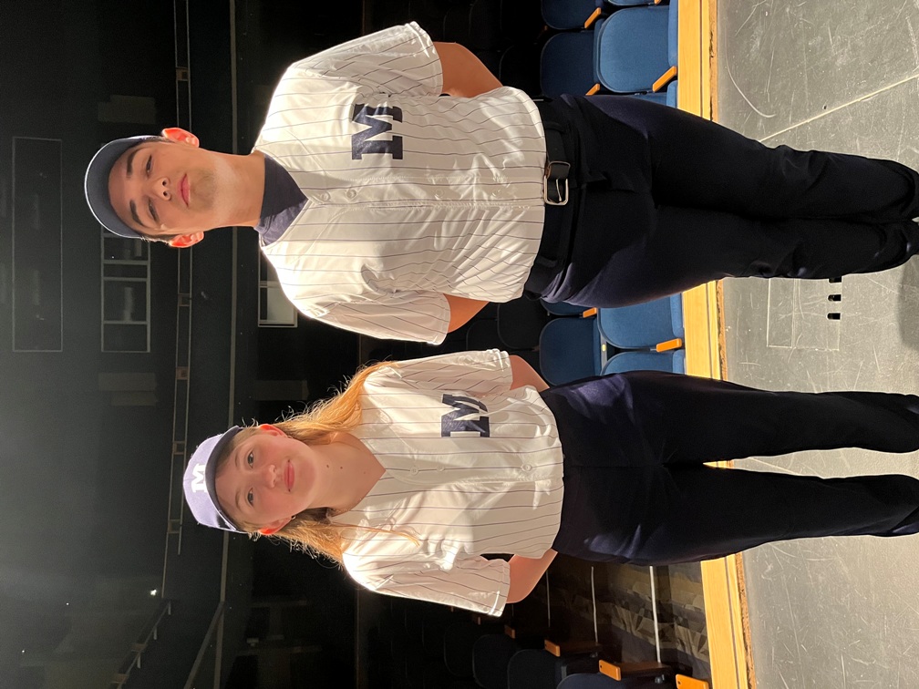 84 white with navy pinstripes baseball uniforms. Wide variety of sizes for high school students