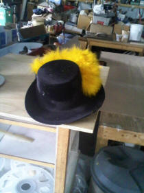 Set of Black Flocked Marching Band Hats
